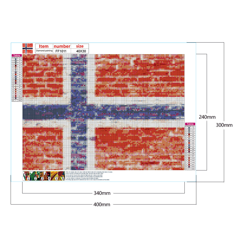 Flag 40*30CM(Canvas) Full Square Drill Diamond Painting