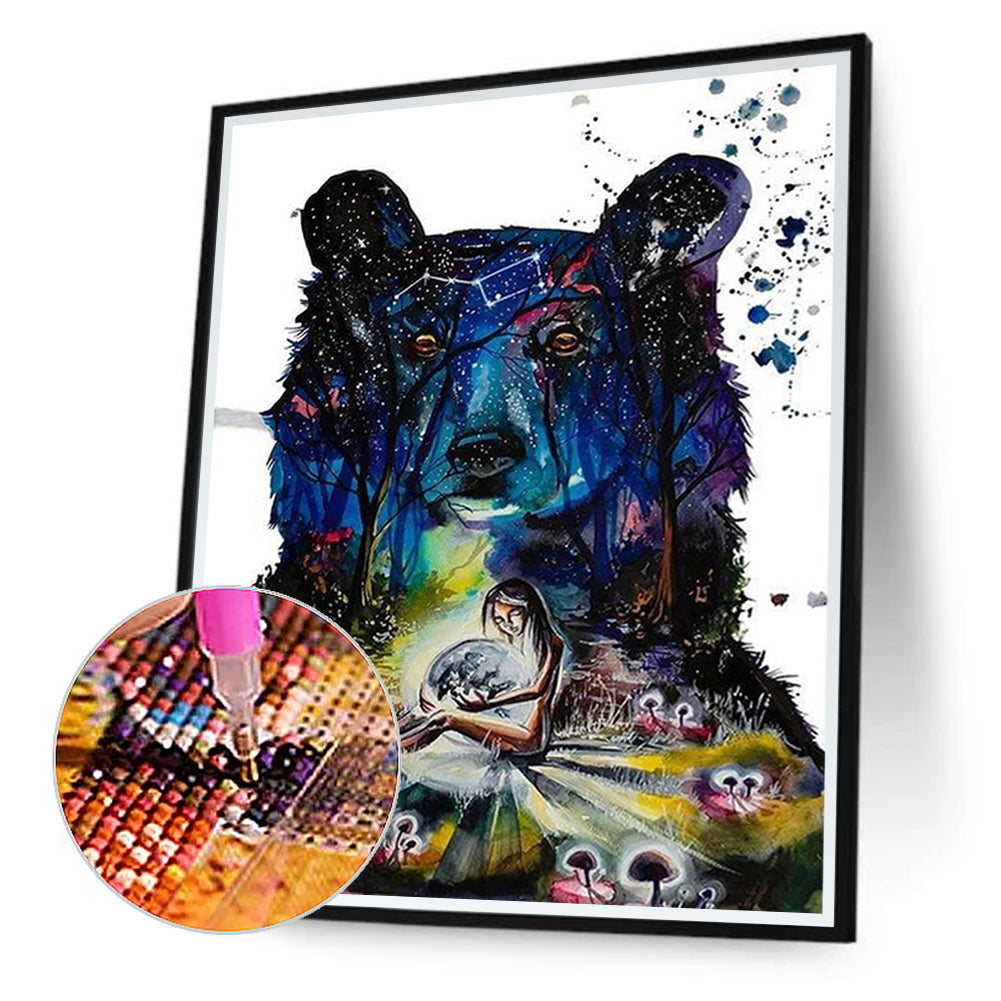 Star Bear 30*40CM(Canvas) Full Round Drill Diamond Painting
