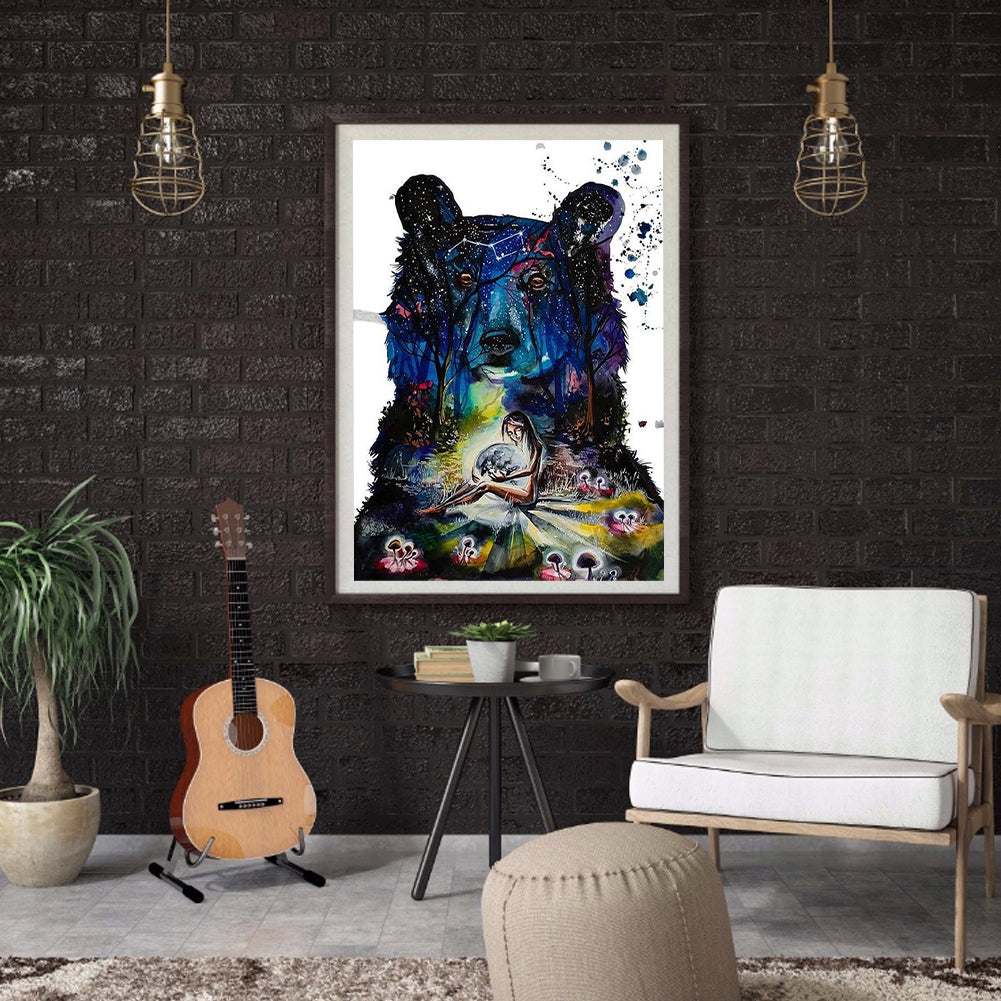 Star Bear 30*40CM(Canvas) Full Round Drill Diamond Painting