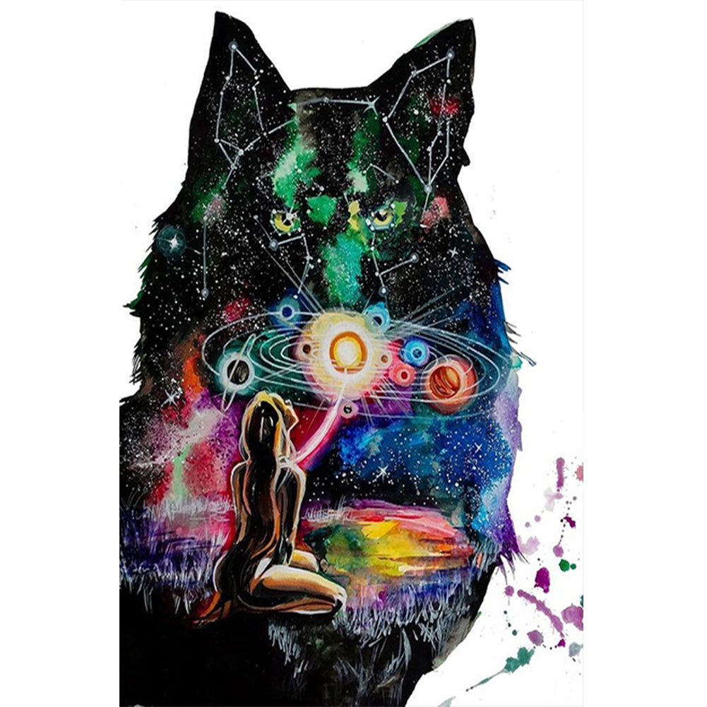 Star Wolf 30*40CM(Canvas) Full Round Drill Diamond Painting