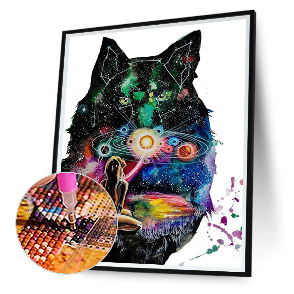Star Wolf 30*40CM(Canvas) Full Round Drill Diamond Painting