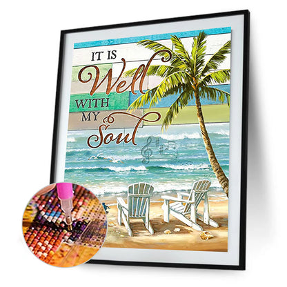 Beach Chairs - Full Round Drill Diamond Painting 30*40CM