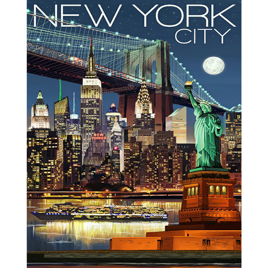 New York Night View - Full Round Drill Diamond Painting 40*50CM