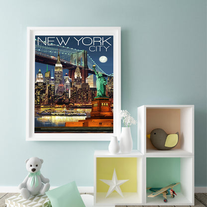 New York Night View - Full Round Drill Diamond Painting 40*50CM