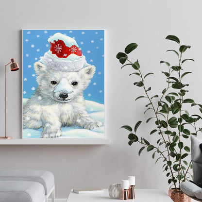 Little Polar Bear - Full Round Drill Diamond Painting 30*40CM