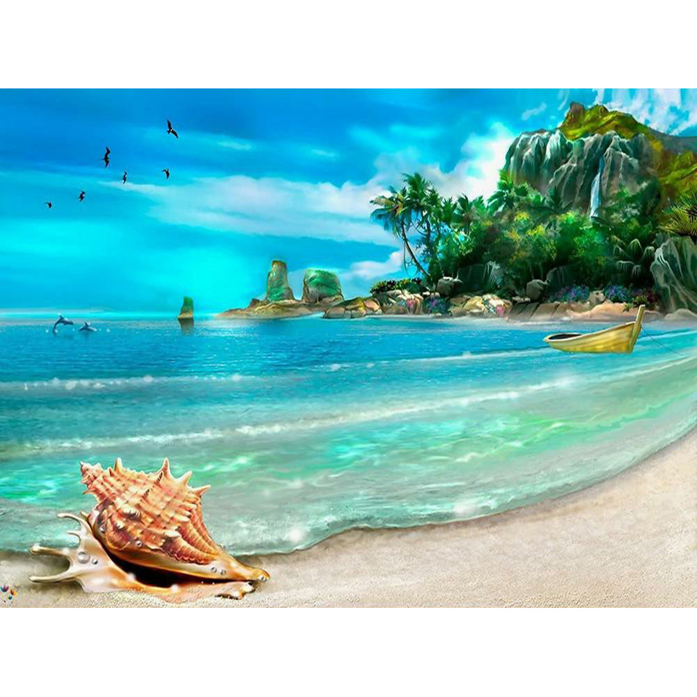 Sea ??Shells 50*40CM(Canvas) Full Round Drill Diamond Painting