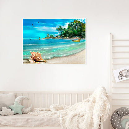 Sea ??Shells 50*40CM(Canvas) Full Round Drill Diamond Painting