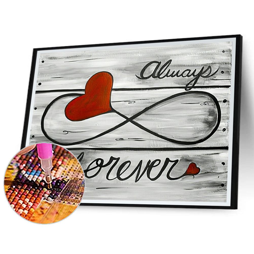 Love Woodblock Painting 50*40CM(Canvas) Full Round Drill Diamond Painting