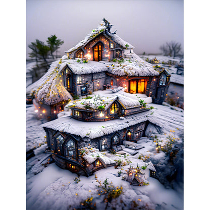 Snow Hut - Full Round Drill Diamond Painting 40*60CM