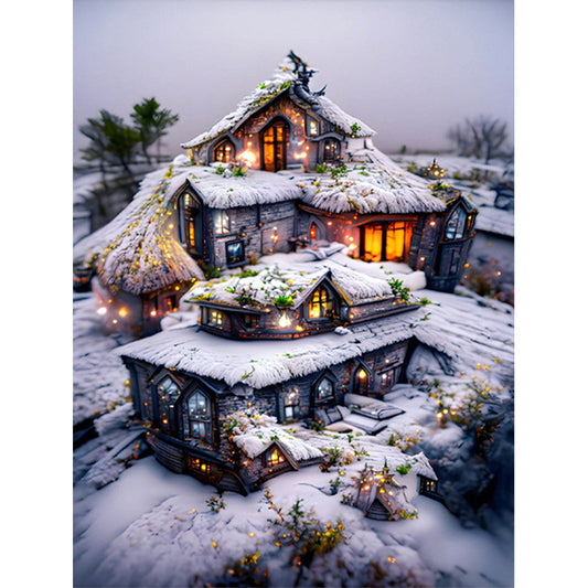 Snow Lodge - Full Round Drill Diamond Painting 40*60CM