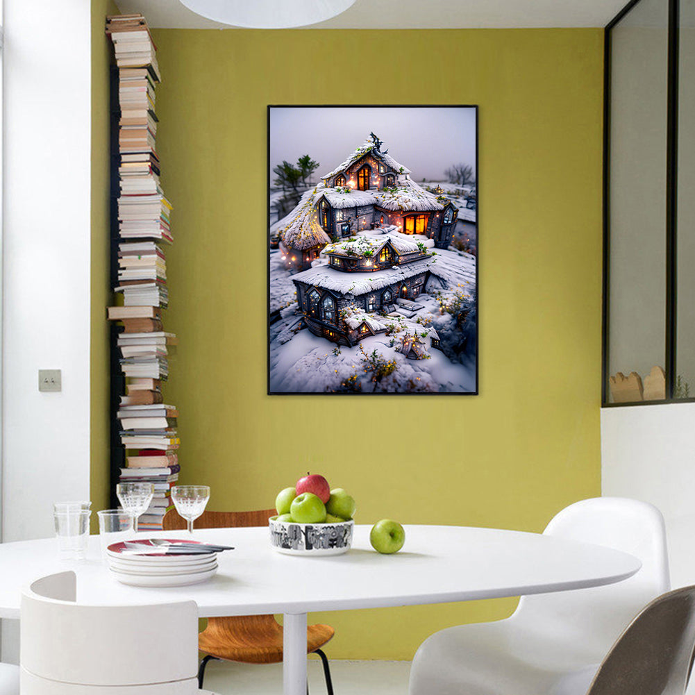 Snow Lodge - Full Round Drill Diamond Painting 40*60CM
