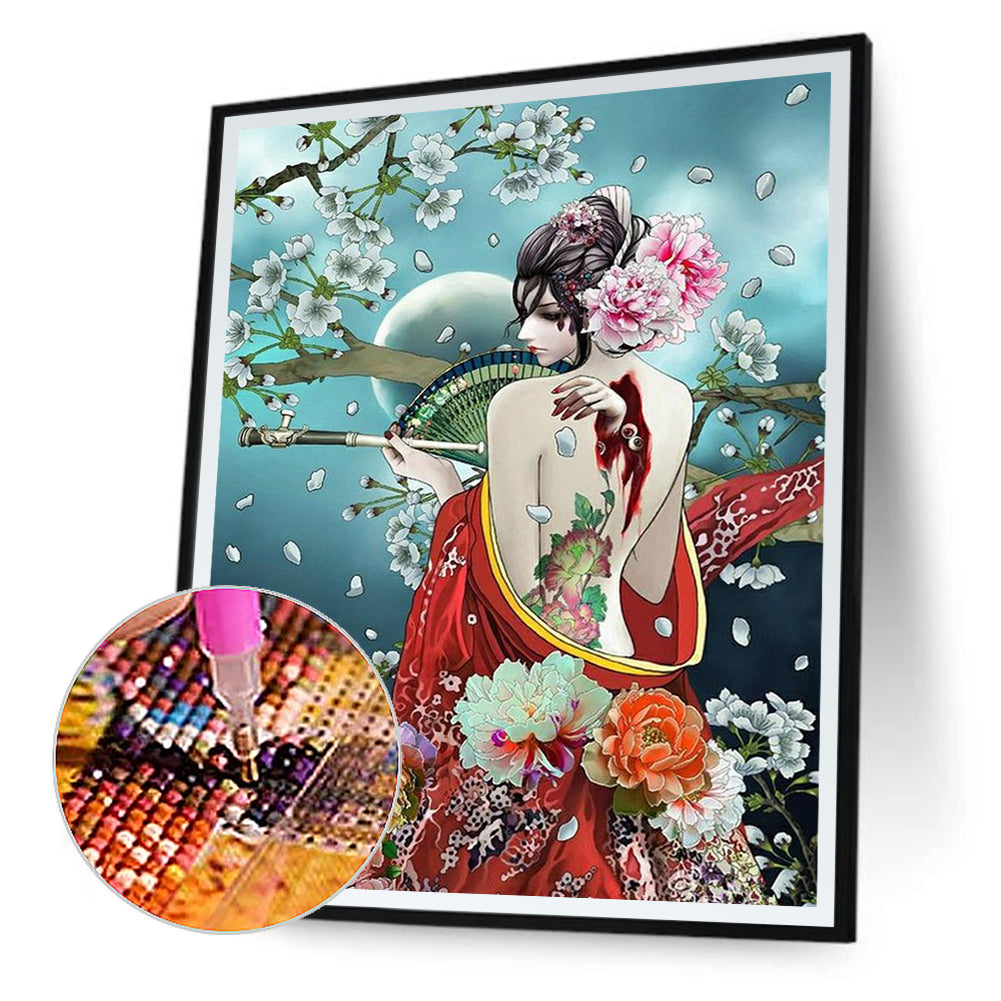 Japanese Geisha - Full Round Drill Diamond Painting 40*50CM