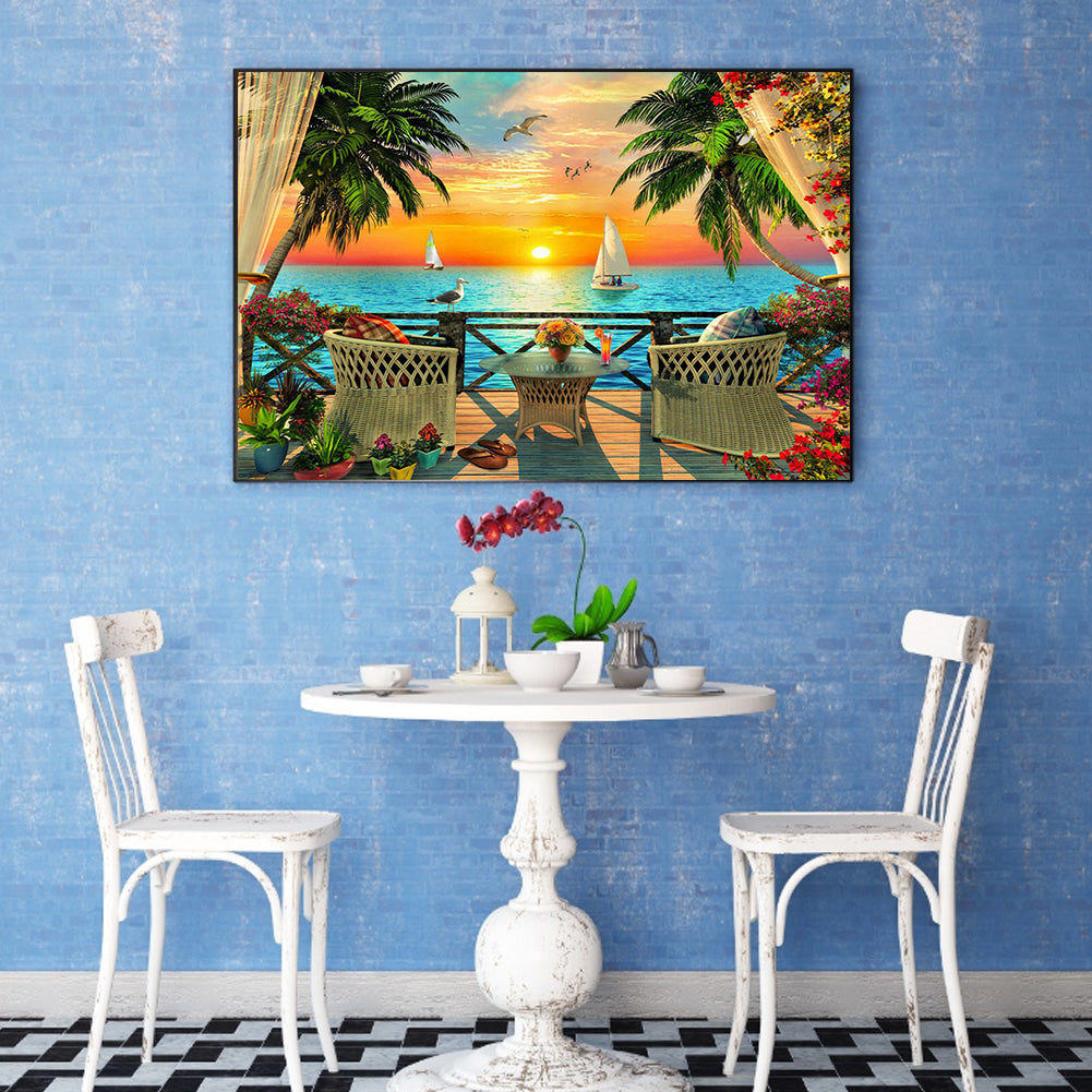 Sunset Seaside - Full Square Drill Diamond Painting 50*40CM