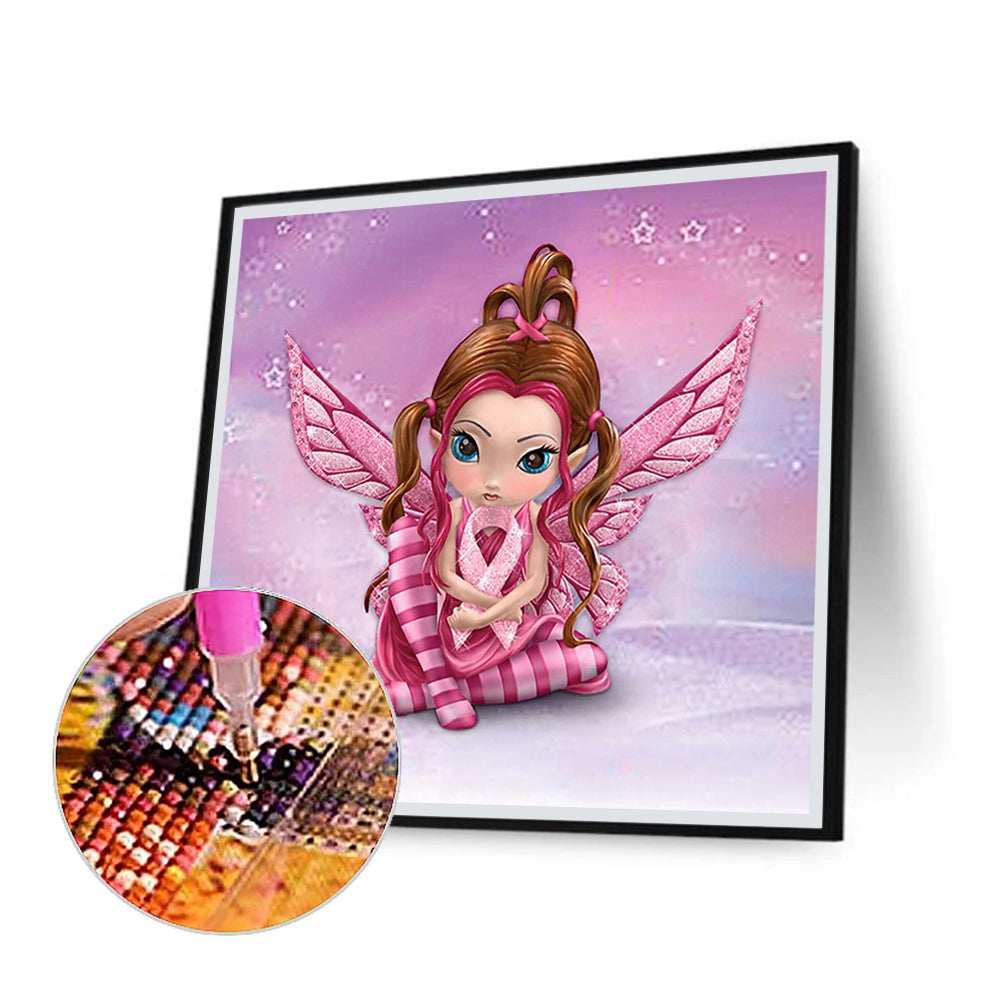 Pink Big Eyes Doll - Full Square Drill Diamond Painting 30*30CM