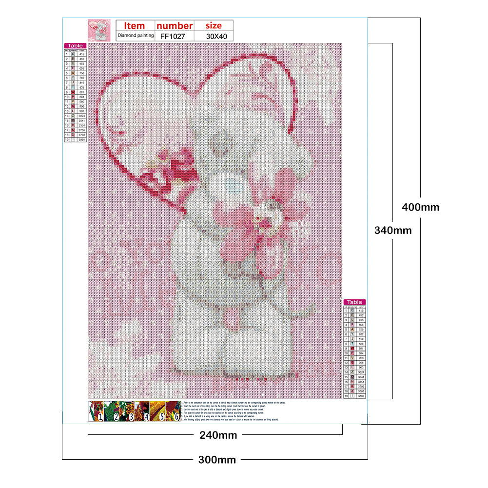 Cartoon Bear 30*40CM(Canvas) Full Square Drill Diamond Painting