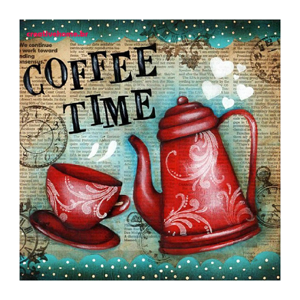 Coffee Time - Full Round Drill Diamond Painting 40*40CM