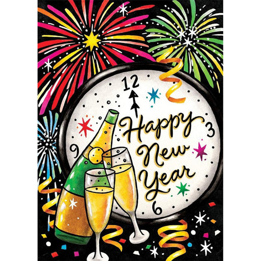 Celebrate New Year 30*40CM(Canvas) Full Round Drill Diamond Painting