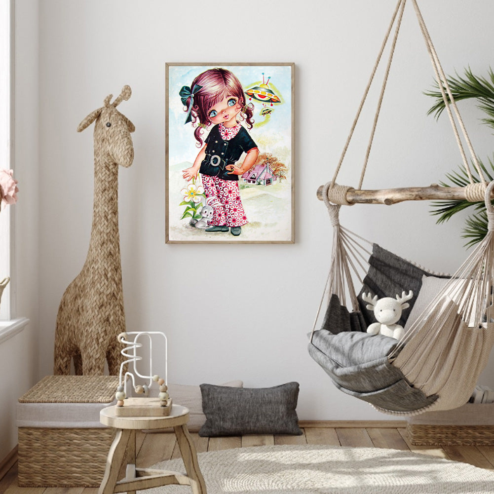 Cartoon Little Girl - Full Round Drill Diamond Painting 30*40CM