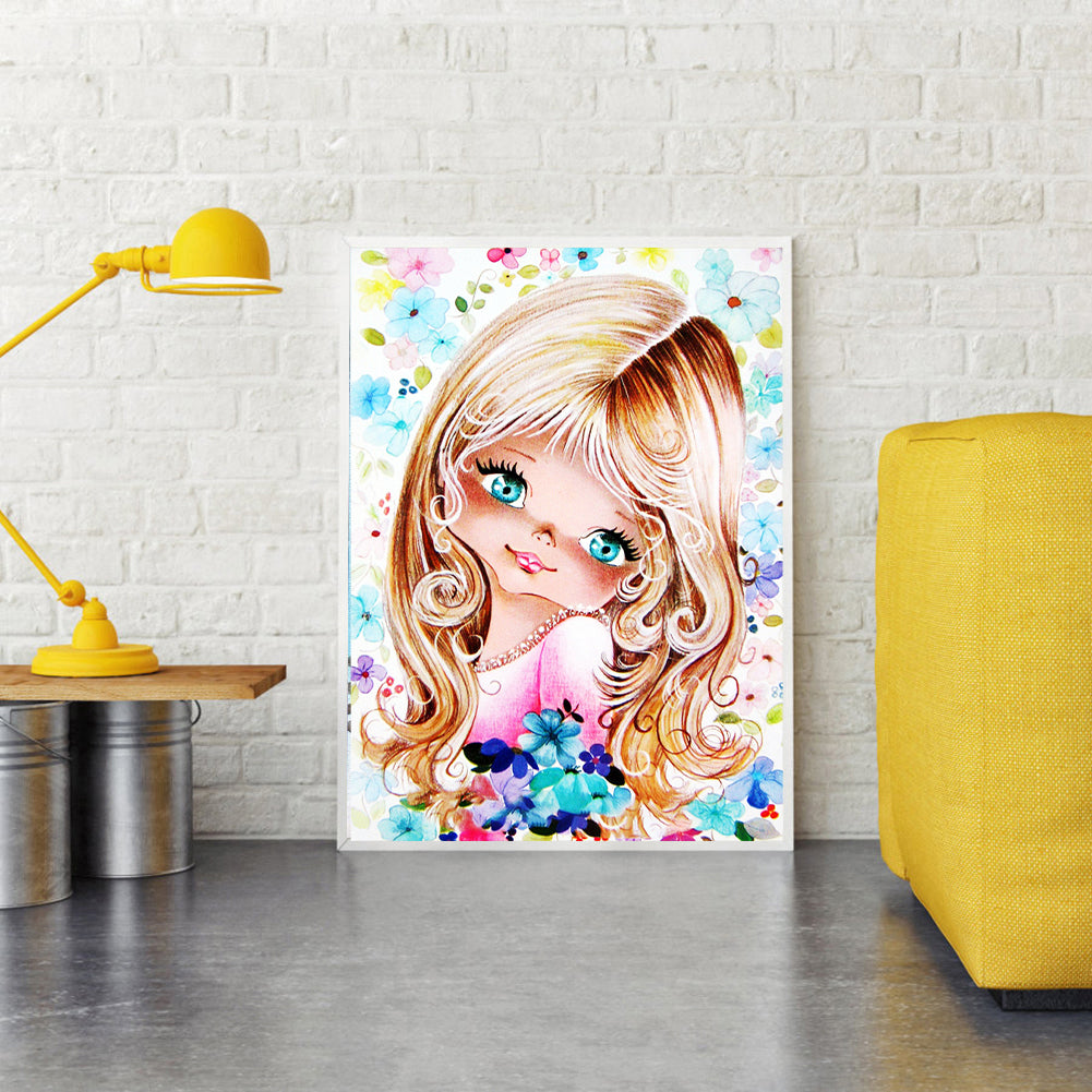 Cartoon Little Girl - Full Round Drill Diamond Painting 30*40CM