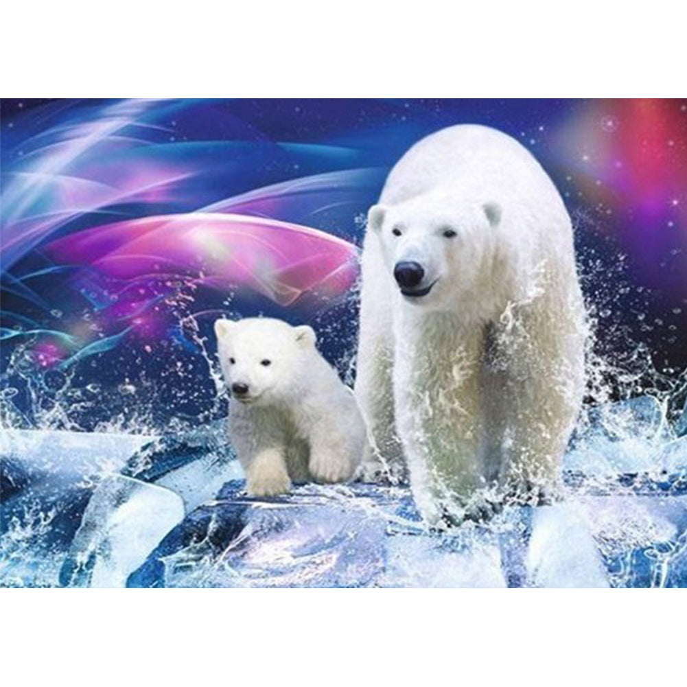 Polar White Bear 40*30CM(Canvas) Full Round Drill Diamond Painting