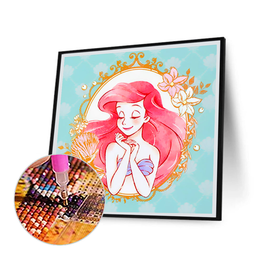 Mermaid Ariel 40*40CM(Canvas) Full Round Drill Diamond Painting