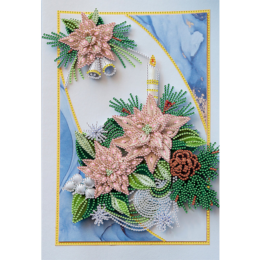 Flower Candle Quilling Paper Painting - Special Shaped Drill Diamond Painting 30*40CM