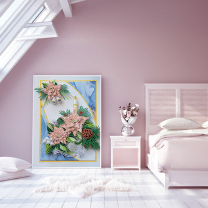 Flower Candle Quilling Paper Painting - Special Shaped Drill Diamond Painting 30*40CM