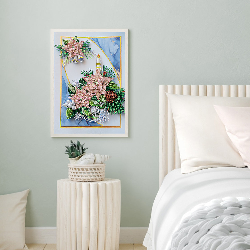 Flower Candle Quilling Paper Painting - Special Shaped Drill Diamond Painting 30*40CM