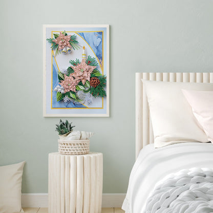 Flower Candle Quilling Paper Painting - Special Shaped Drill Diamond Painting 30*40CM