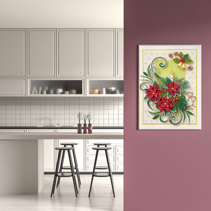 Flower Candle Quilling Paper Painting - Special Shaped Drill Diamond Painting 30*40CM