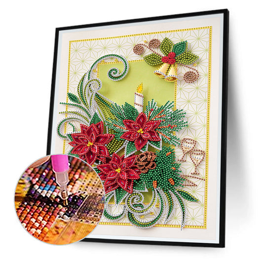 Flower Candle Quilling Paper Painting - Special Shaped Drill Diamond Painting 30*40CM
