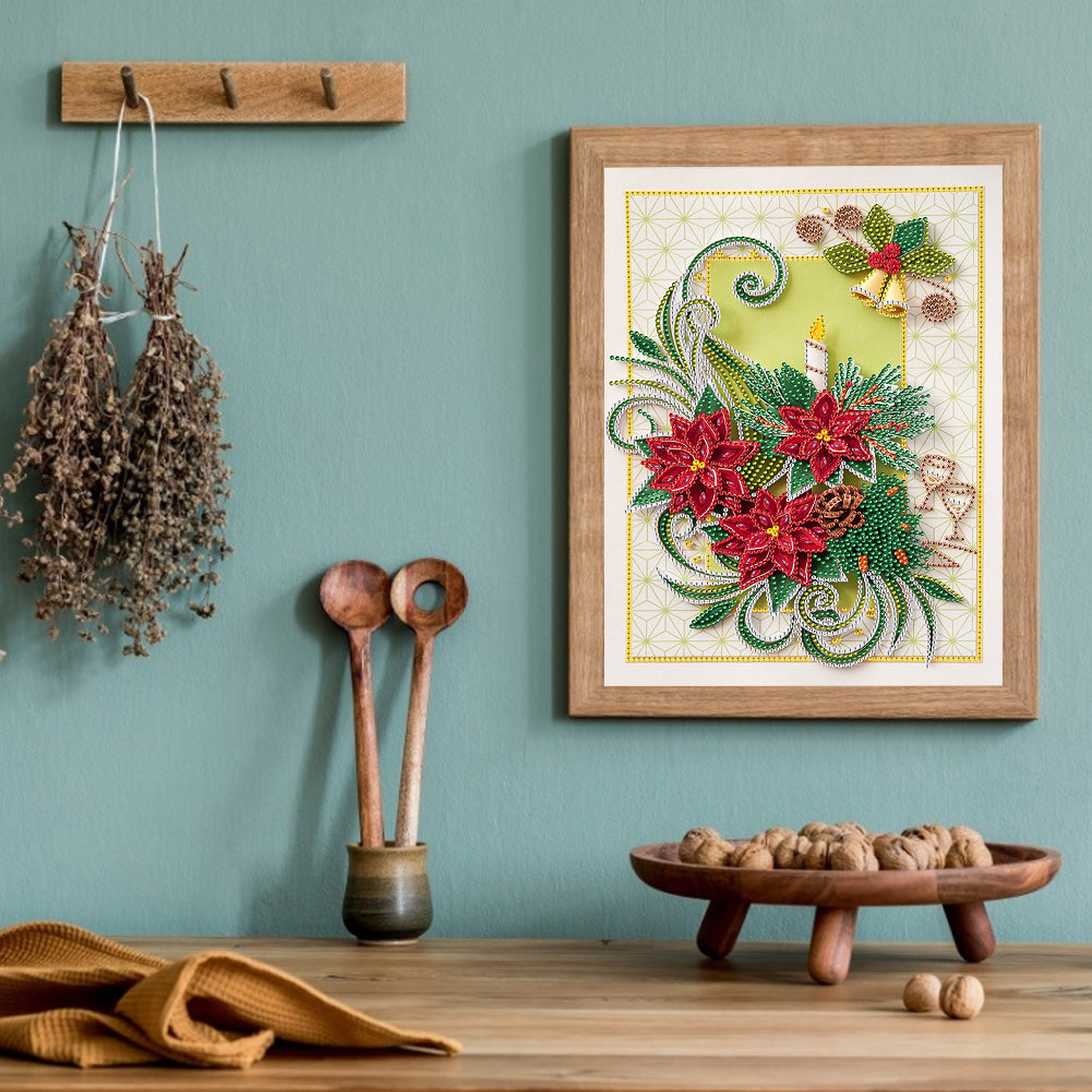 Flower Candle Quilling Paper Painting - Special Shaped Drill Diamond Painting 30*40CM