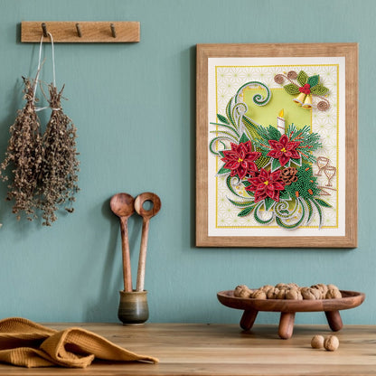 Flower Candle Quilling Paper Painting - Special Shaped Drill Diamond Painting 30*40CM