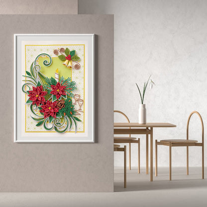 Flower Candle Quilling Paper Painting - Special Shaped Drill Diamond Painting 30*40CM