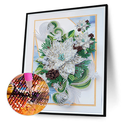 Paper Painting Of Flowers And Candles - Special Shaped Drill Diamond Painting 30*40CM