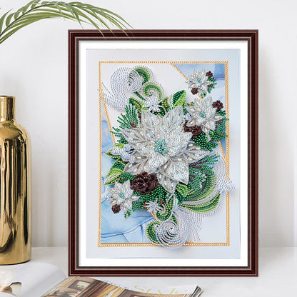 Paper Painting Of Flowers And Candles - Special Shaped Drill Diamond Painting 30*40CM
