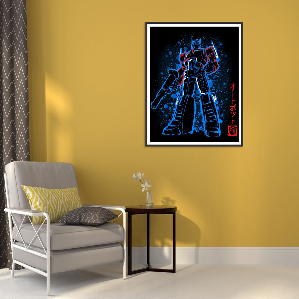 Optimus Prime Silhouette - Full Round Drill Diamond Painting 30*40CM