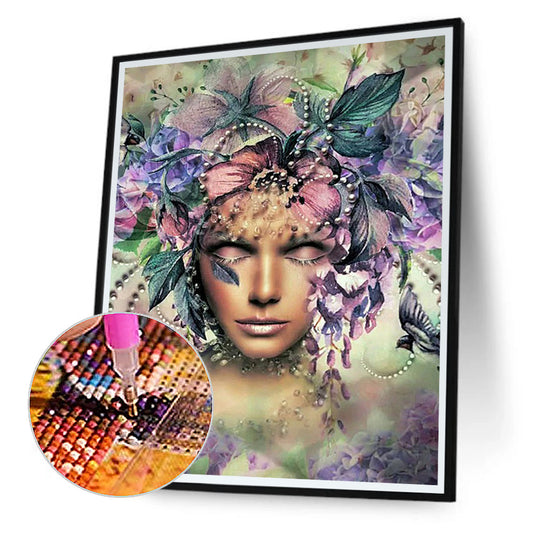 Girl - Full Round Drill Diamond Painting 50*60CM