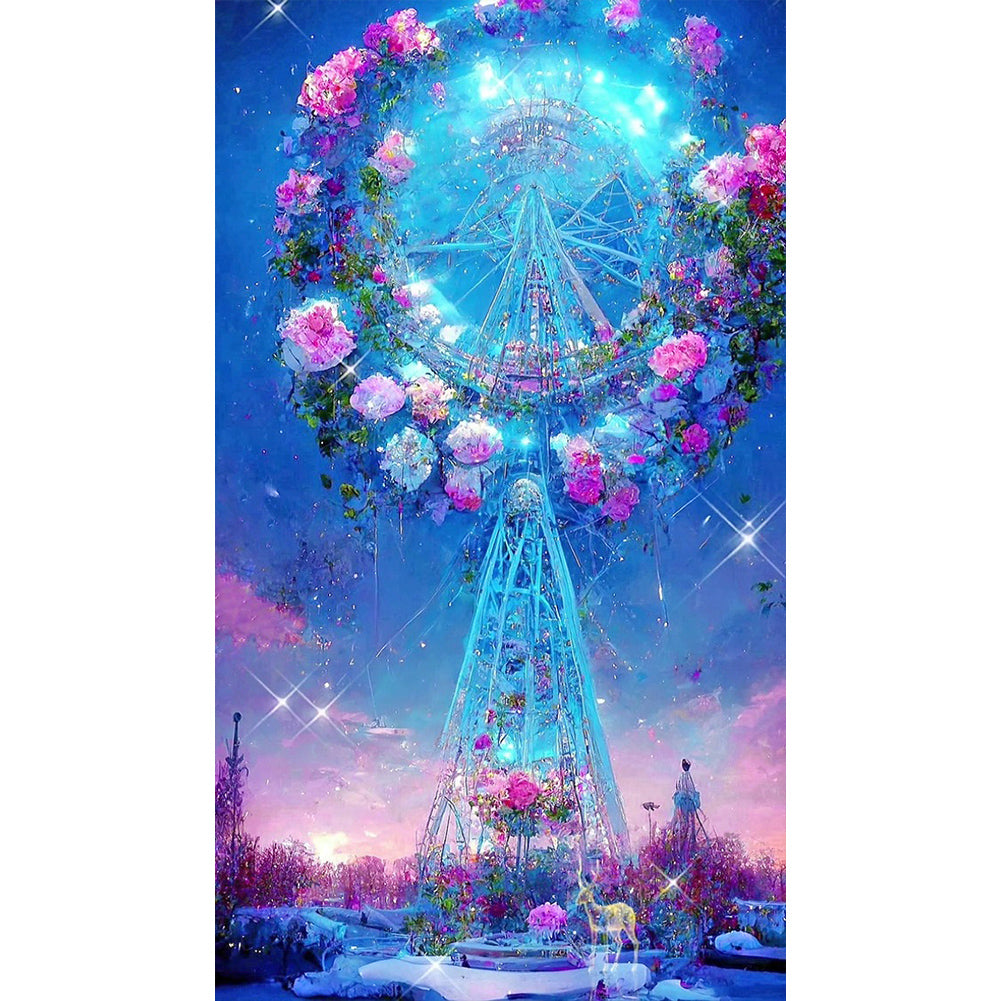Flower Ferris Wheel 40*70CM(Canvas) Full Round Drill Diamond Painting