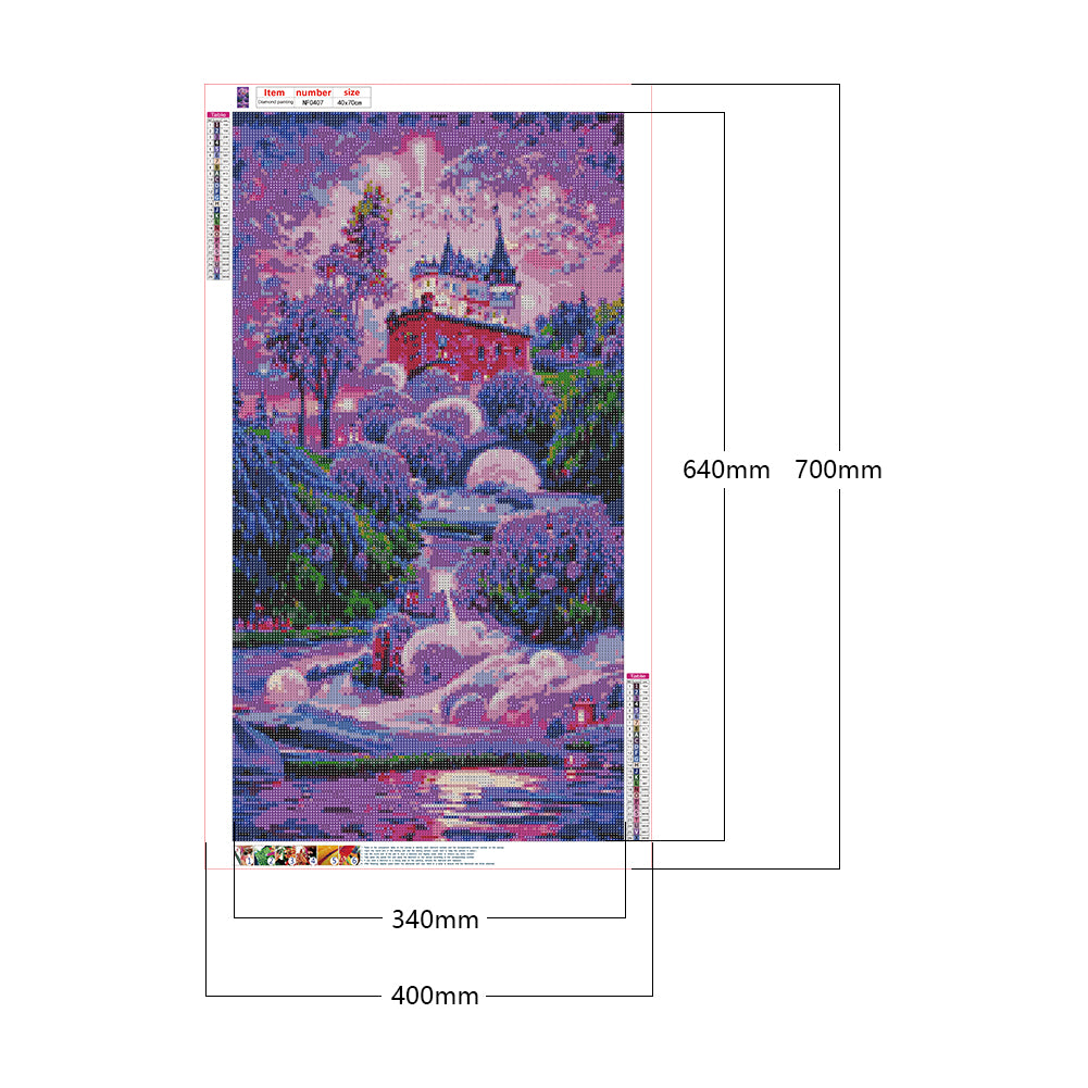 Purple Lavender Manor - Full Square Drill Diamond Painting 40*70CM