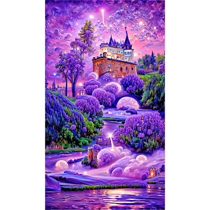 Purple Lavender Manor - Full Square Drill Diamond Painting 40*70CM