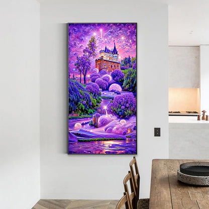 Purple Lavender Manor - Full Square Drill Diamond Painting 40*70CM
