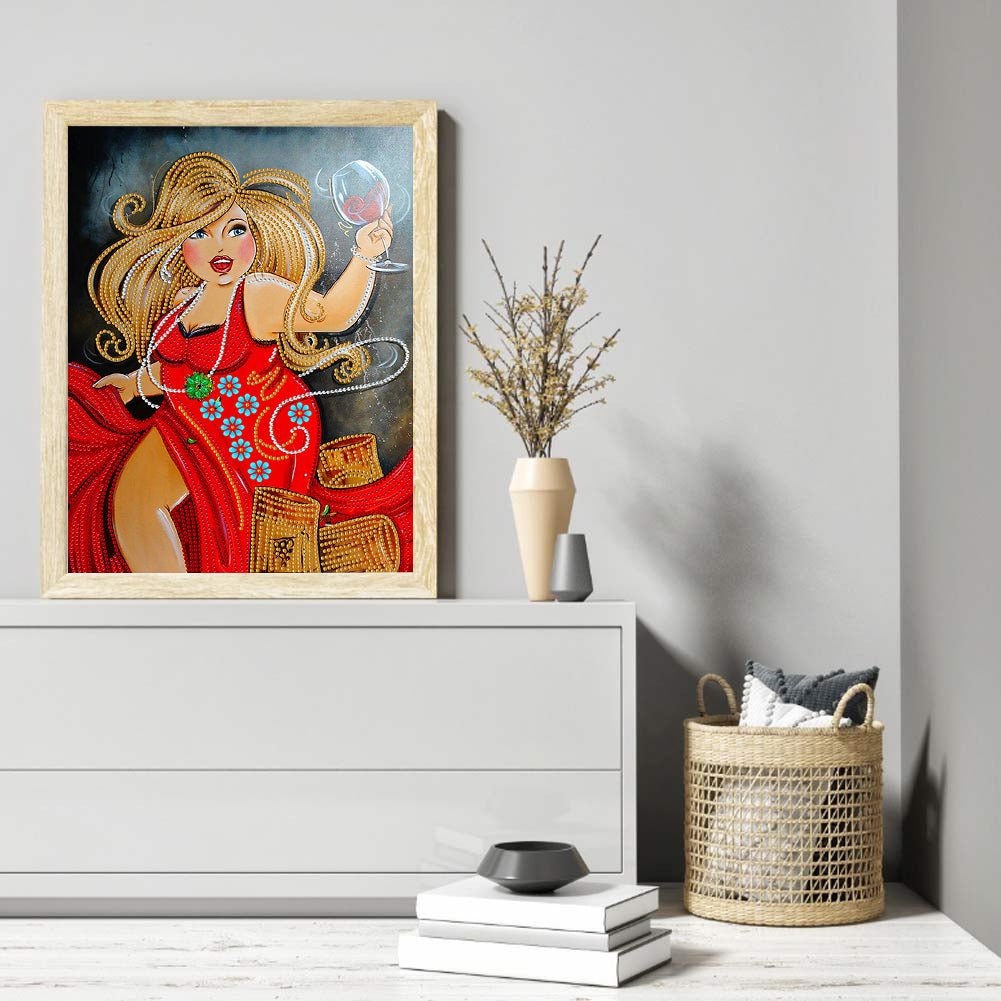 Beautiful Fat Woman 30*40CM(Canvas) Special Shaped Drill Diamond Painting