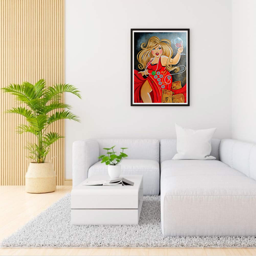 Beautiful Fat Woman 30*40CM(Canvas) Special Shaped Drill Diamond Painting