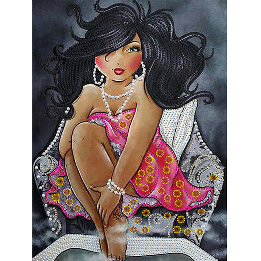 Beautiful Fat Woman - Special Shaped Drill Diamond Painting 30*40CM