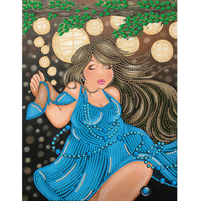 Beautiful Fat Woman 30*40CM(Canvas) Special Shaped Drill Diamond Painting