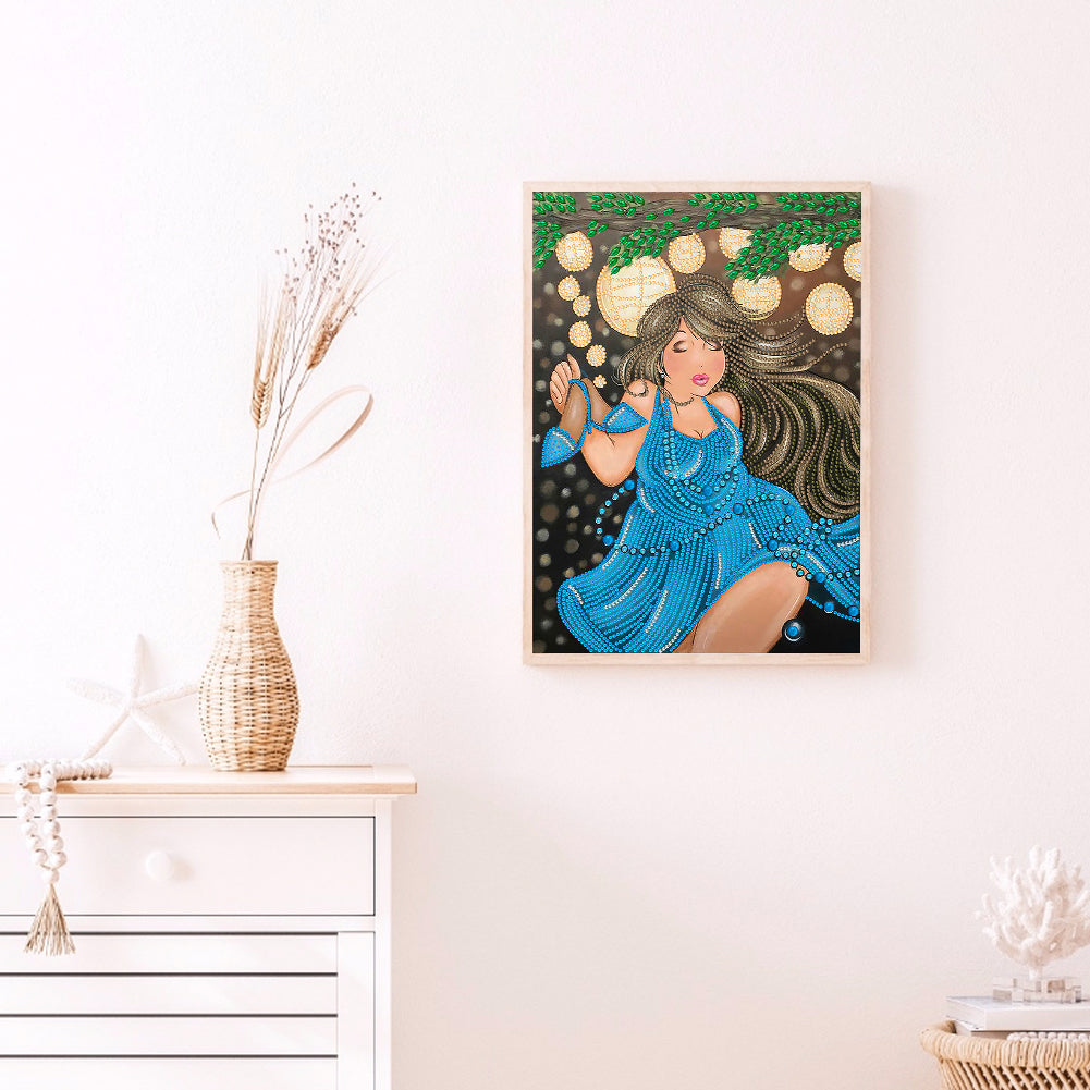 Beautiful Fat Woman 30*40CM(Canvas) Special Shaped Drill Diamond Painting