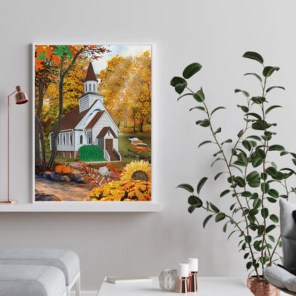 Church 30*40CM(Canvas) Special Shaped Drill Diamond Painting