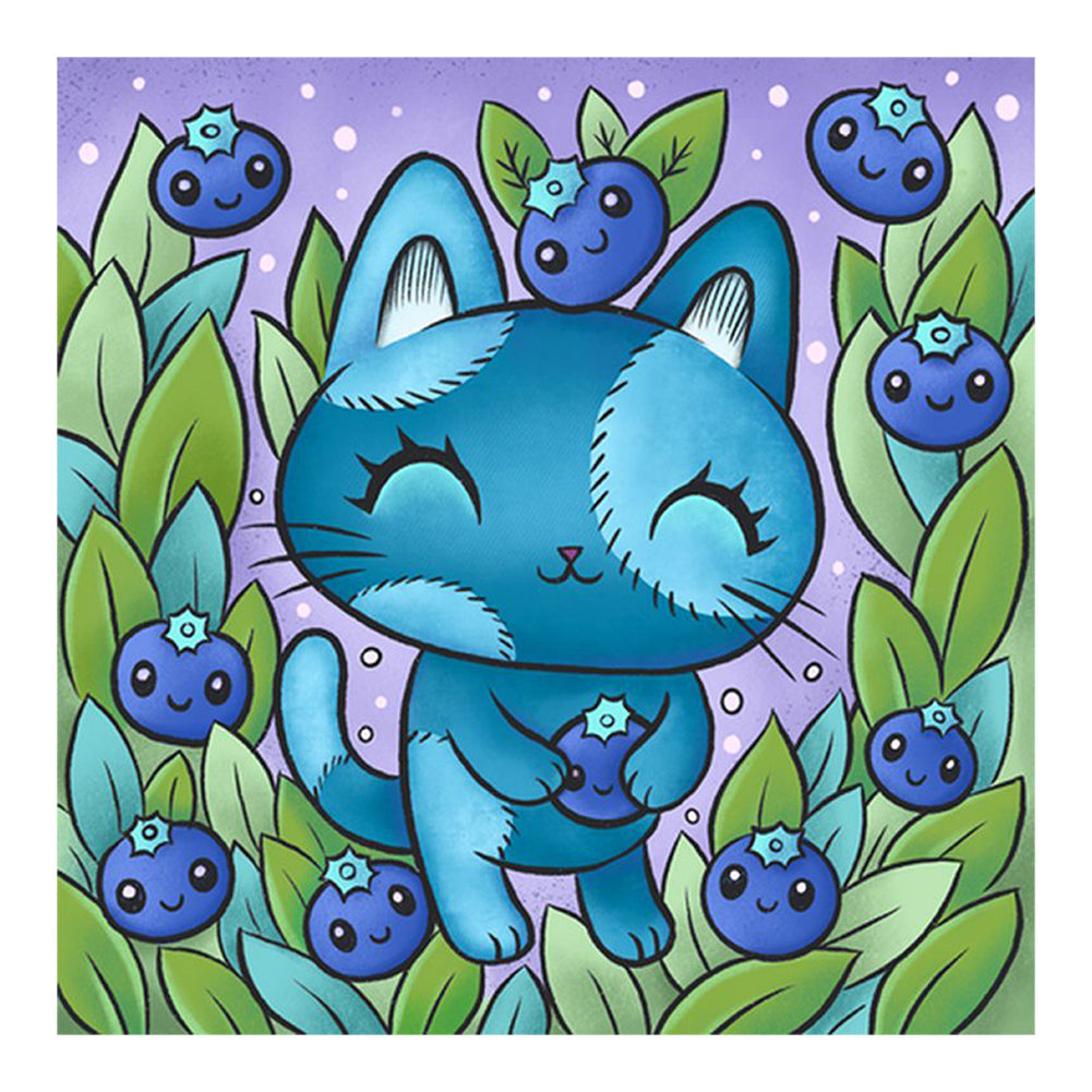 Blue Kitten 40*40CM(Canvas) Full Round Drill Diamond Painting