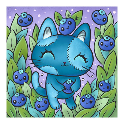 Blue Kitten 40*40CM(Canvas) Full Round Drill Diamond Painting